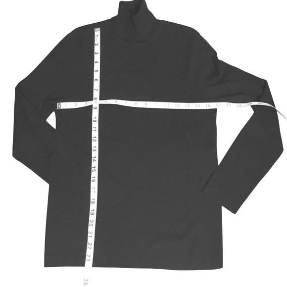 CHICO’S Black Turtleneck Long Sleeve Stretch Knit Top Classic Essential Sz 1 S - Picture 3 of 7